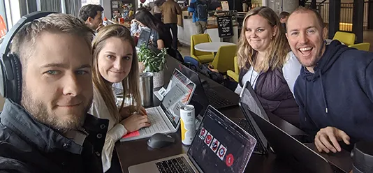 Mondo team working remotely
